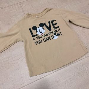 Zara Baby Disney Sweater soft and warm yellow Mickey Mouse size 2/3